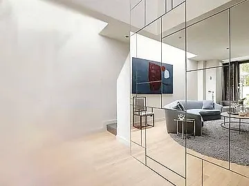panelled mirror wall design