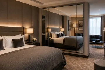 Bespoke mirror fitted in a premium hotel suite