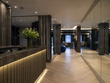 Mirrors installed during a commercial fit-out