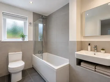 New-build bathroom mirror installation