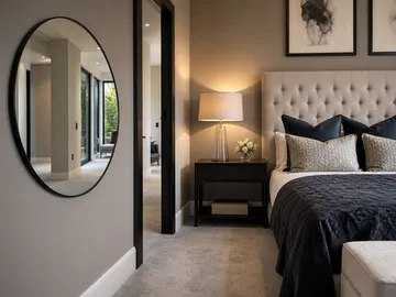 Decorative mirror fitted in a show home interior